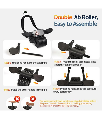 Fitness Ab Roller | Best Ab Roller for Men and Women with built-in Phone Holder